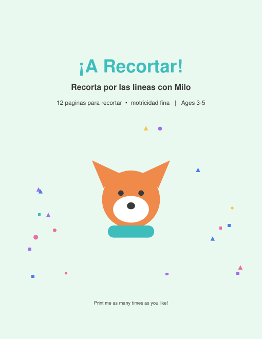 Fichas de recortar gratis, preescolar