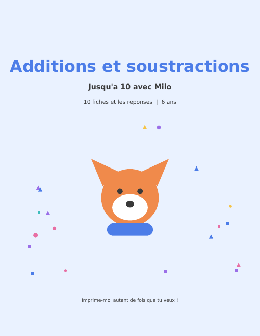 Fiches d'additions et soustractions gratuites 6 ans