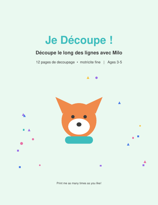 Fiches de découpage gratuites, maternelle