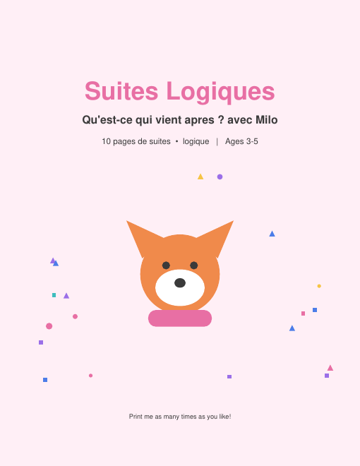 Suites logiques gratuites, maternelle