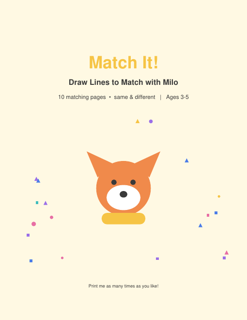 Free Matching Worksheets for Toddlers