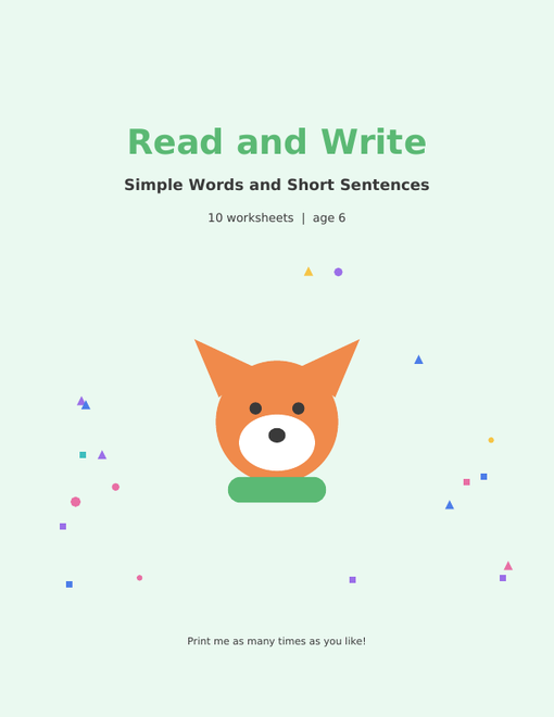 Free Reading and Writing Worksheets for 6 Year Olds