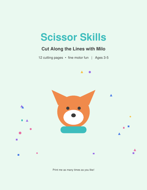 Free Scissor Skills Printables